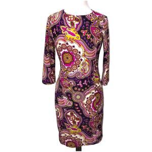 Jude Connally Haley Paisley Shift Dress Small EUC